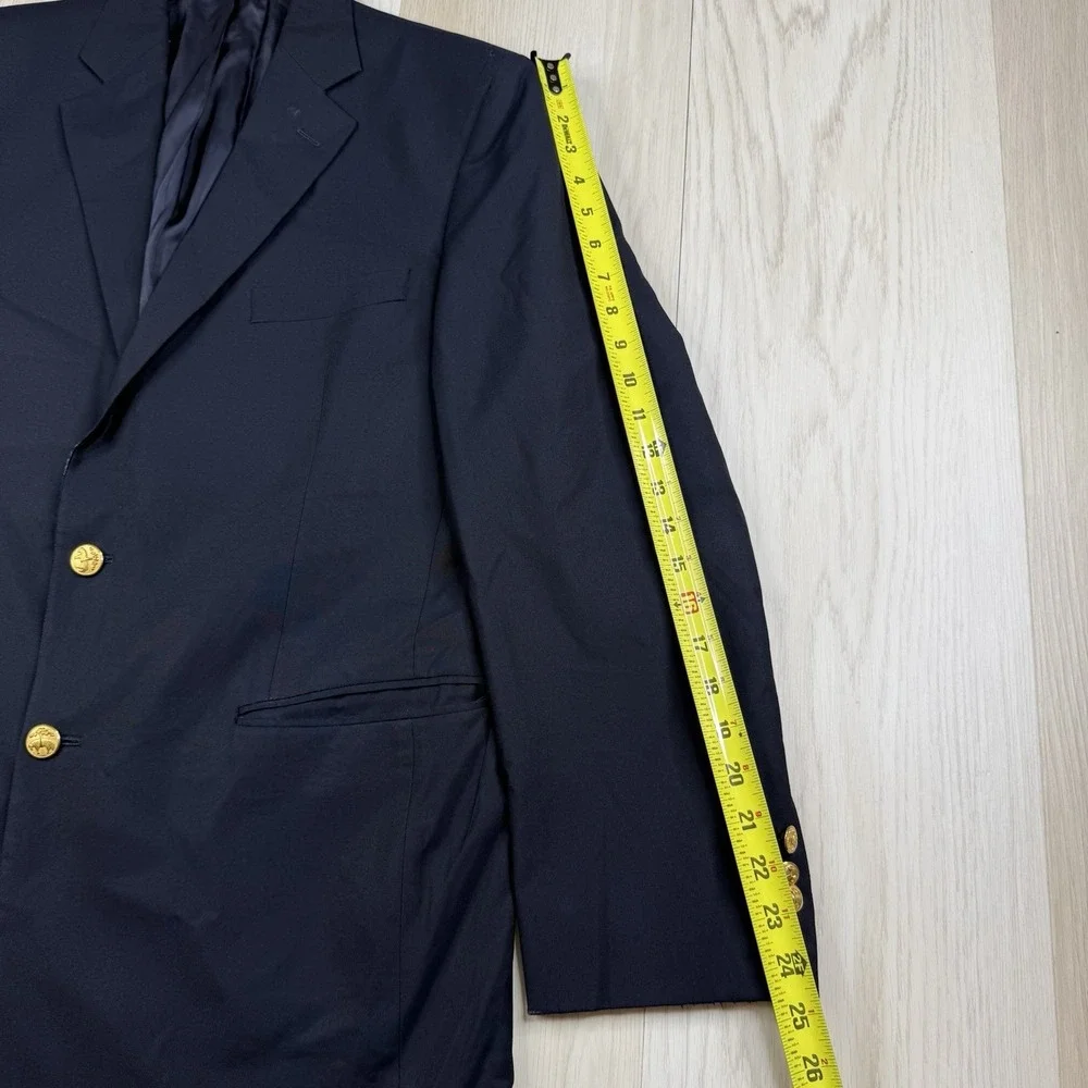 Brooks Brothers Loro Piana Wool 1818 Madison Gold Buttons Blazer Jacket Mens 40R